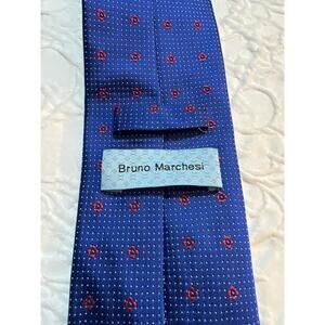 Bruno Marchesi Handmade‎ silk tie blue/red/white, Italy